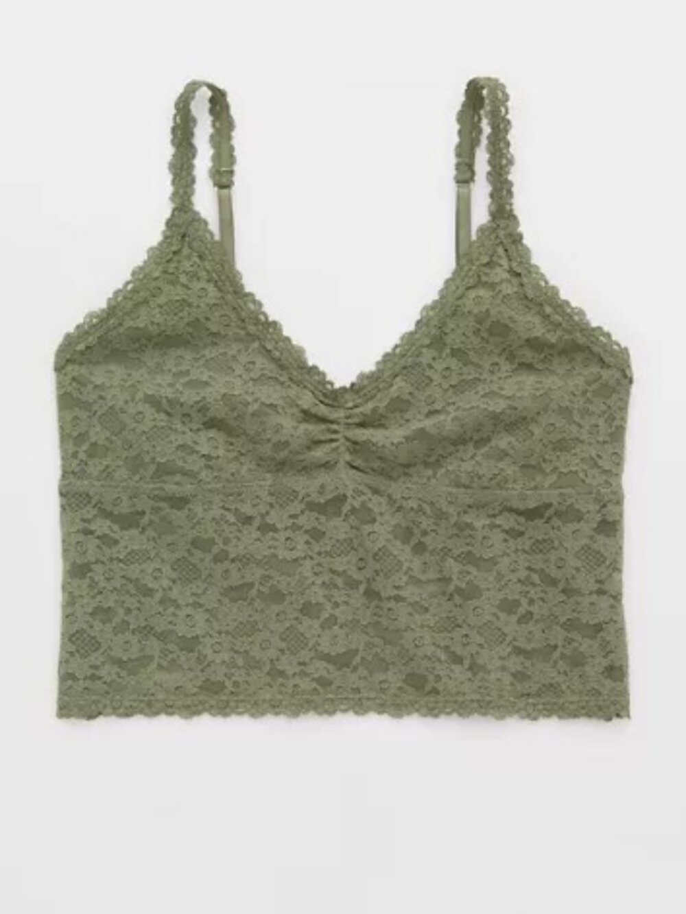 Aerie Show Off Lace Bra Top in Olive NEW